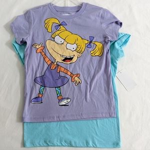 Rugrats Nickelodeon Girls Short Sleeve Graphic T-Shirts, 2 Pack, Size XS(4/5)